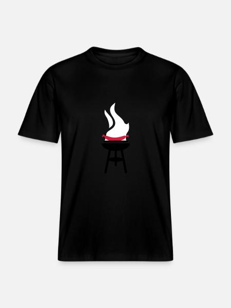 Sausage BBQ -  RELAXED FIT Unisex Organic T-Shirt - black