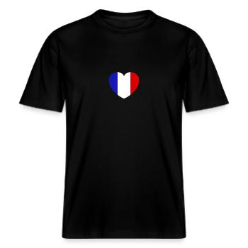 PATRIOTE -  T-shirt unisexe RELAXED FIT en coton bio - noir - Devant - Alina (178cm) & Michal (187cm)