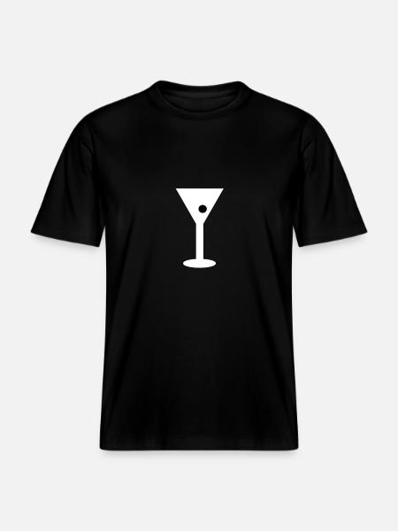 glas_mit_olive -  RELAXED FIT Unisex Organic T-Shirt - Schwarz
