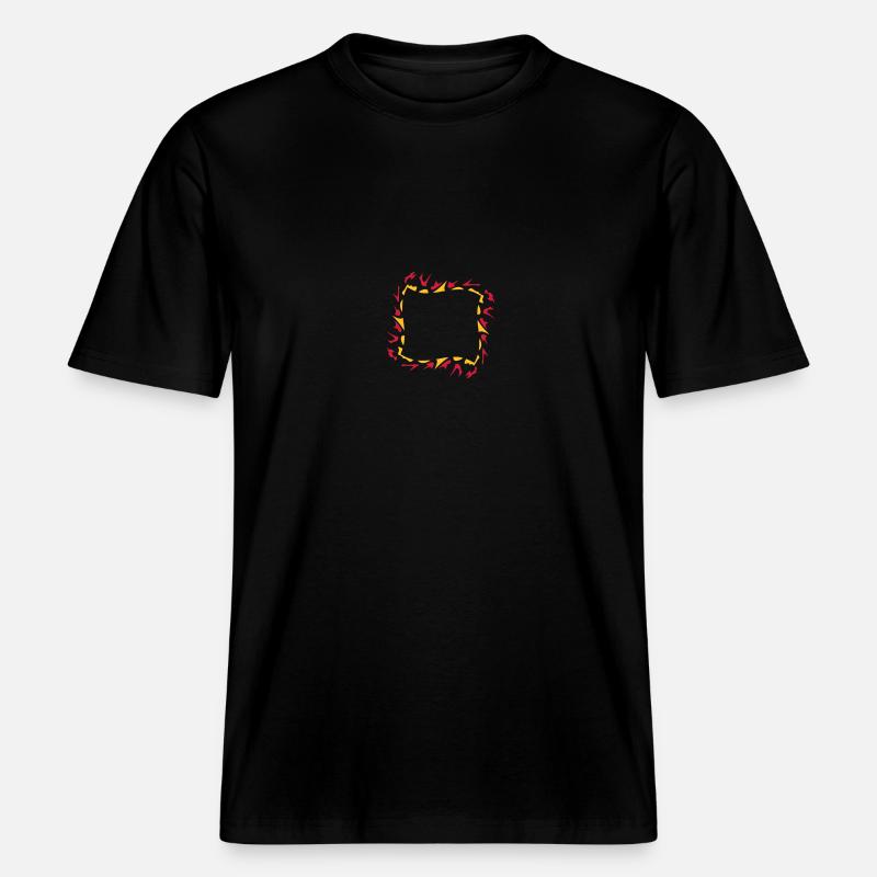Abstract fire flame frame -  RELAXED FIT Unisex Organic T-Shirt - black