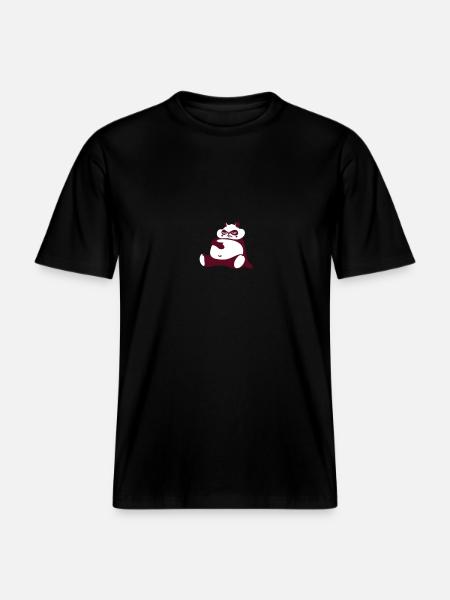 Dicker Panda -  RELAXED FIT Unisex Organic T-Shirt - Schwarz