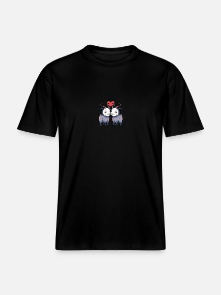 Ziege Paar Herz -  RELAXED FIT Unisex Organic T-Shirt - Schwarz