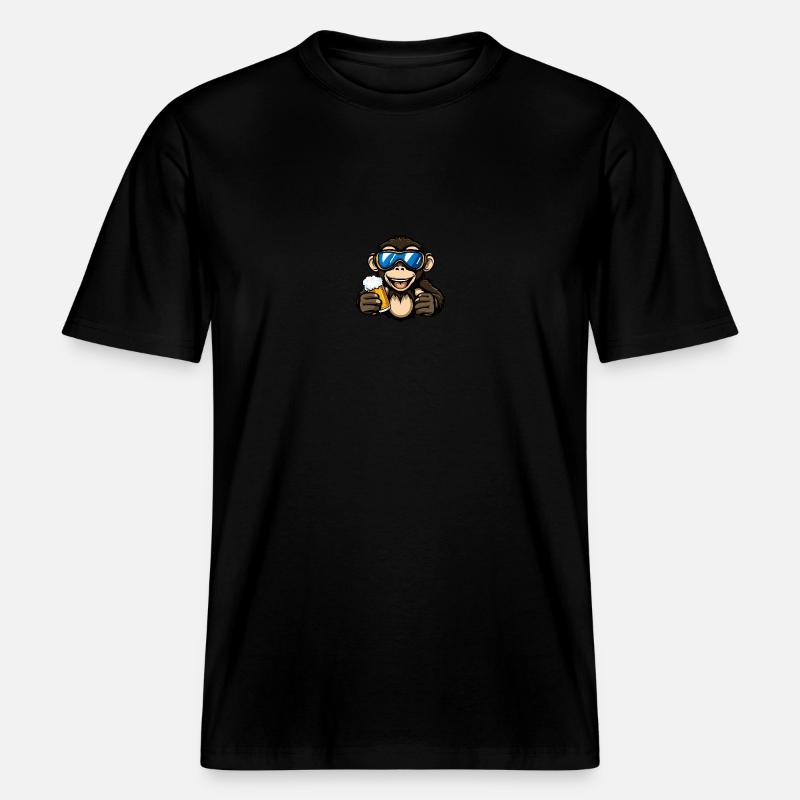 Affe Apres Ski Bier -  RELAXED FIT Unisex Organic T-Shirt - Schwarz