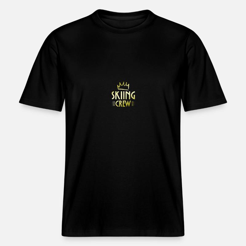 Skiing Crew - RELAXED FIT Unisex Organic T-Shirt - Schwarz