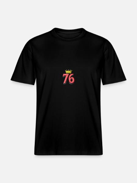 76 Number Jersey Crown - RELAXED FIT Unisex Organic T-Shirt - black