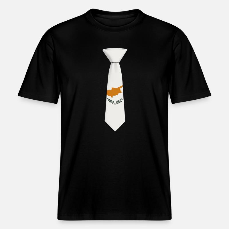 Cravate chypriote – Conception du drapeau -  T-shirt unisexe RELAXED FIT en coton bio - noir