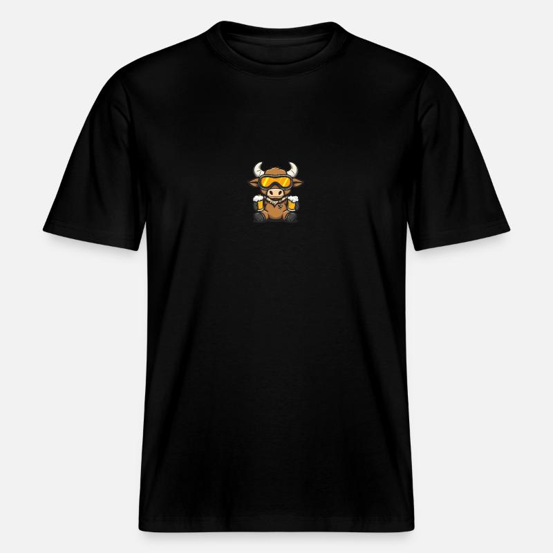 Stier Apres Ski Bier Comic -  RELAXED FIT Unisex Organic T-Shirt - Schwarz
