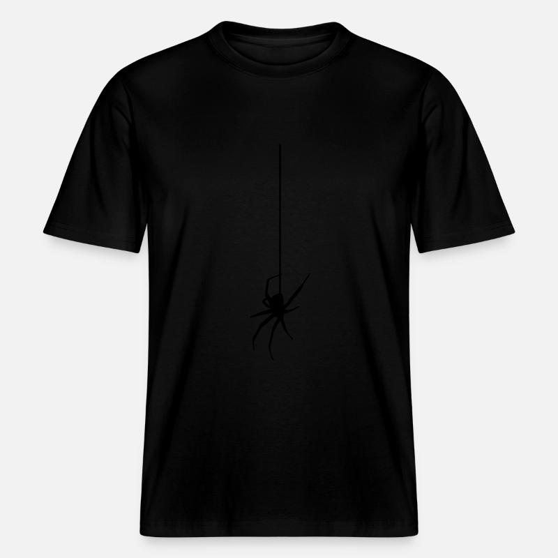 Spider on a thread - Araignée -  T-shirt unisexe RELAXED FIT en coton bio - noir