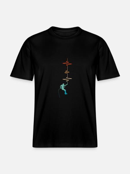 Heartbeat Climbing - Gift Idea -  RELAXED FIT Unisex Organic T-Shirt - black