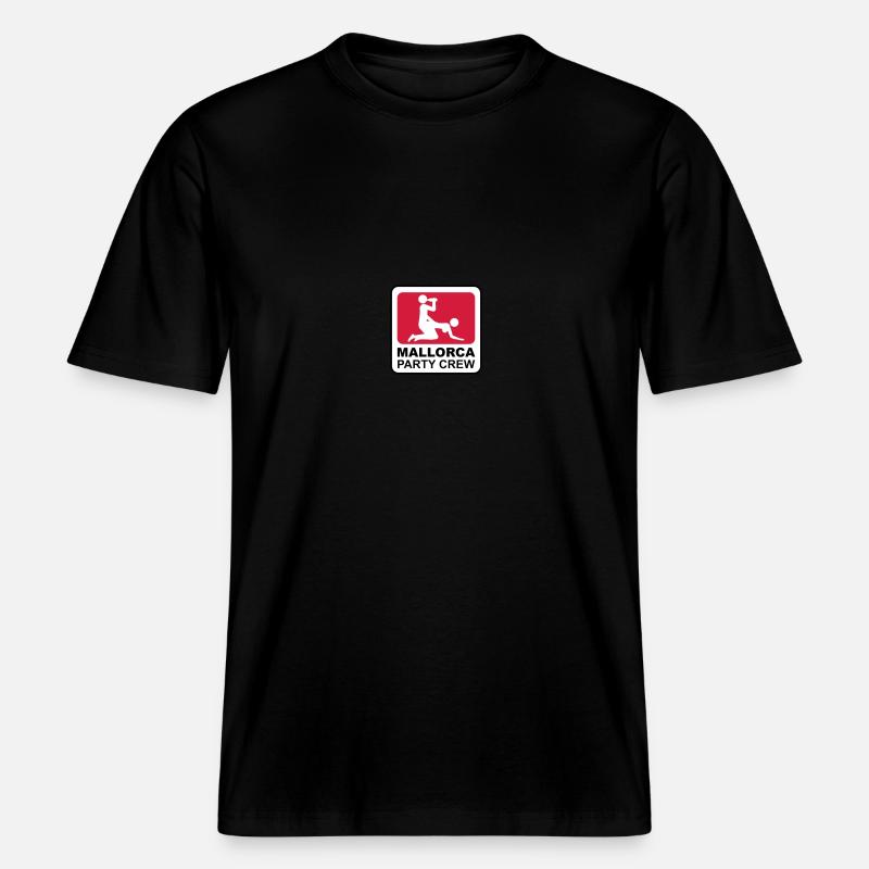 Majorque Sun Logo -  T-shirt unisexe RELAXED FIT en coton bio - noir
