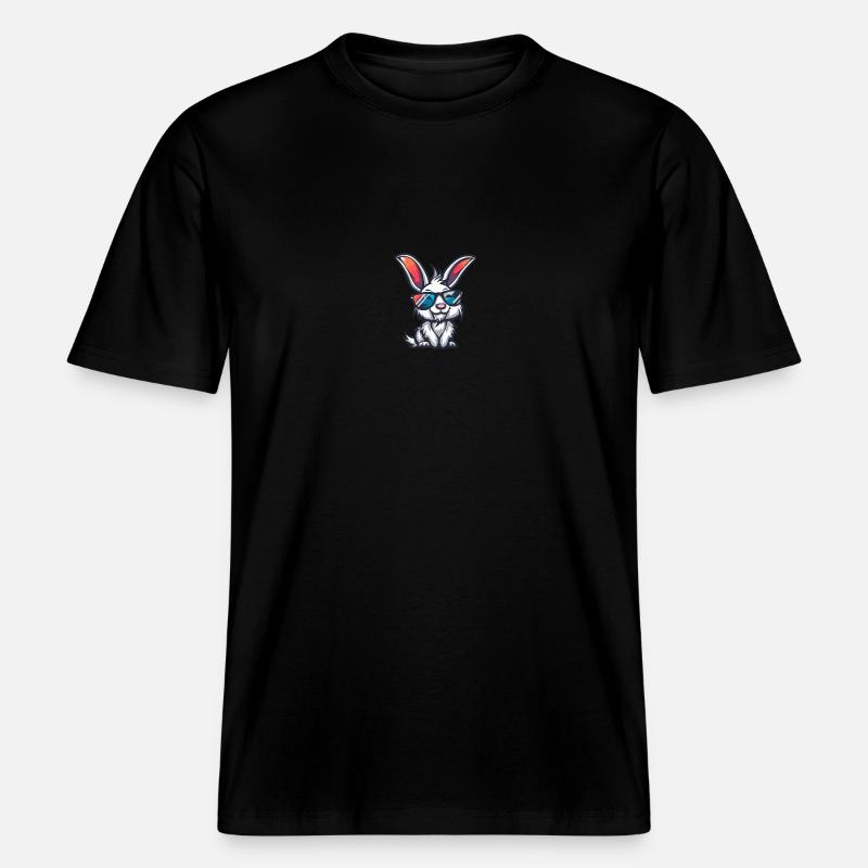 Bunny Cool Comic -  RELAXED FIT Unisex Organic T-Shirt - black