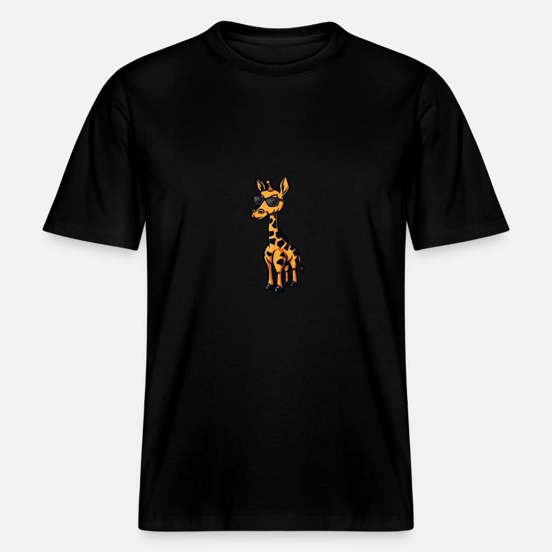 Giraffe Cool Comic - RELAXED FIT Unisex Organic T-Shirt - Schwarz