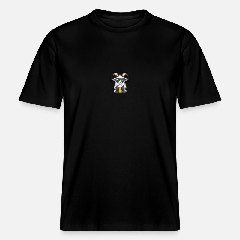 Bergziege Apres Ski Bier - RELAXED FIT Unisex Organic T-Shirt - Schwarz