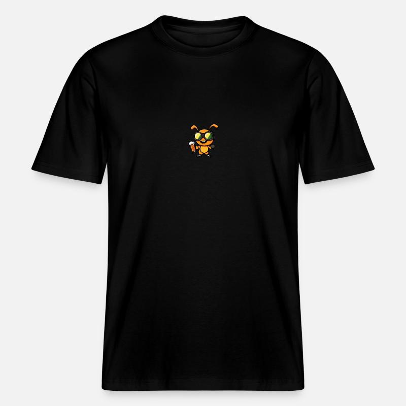 Ameise Apres Ski Bier Comic -  RELAXED FIT Unisex Organic T-Shirt - Schwarz