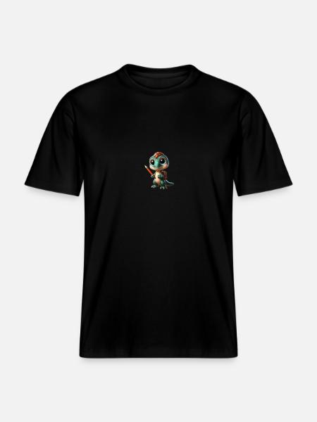 Velociraptor Cartoon 3 - T-shirt unisexe RELAXED FIT en coton bio - noir