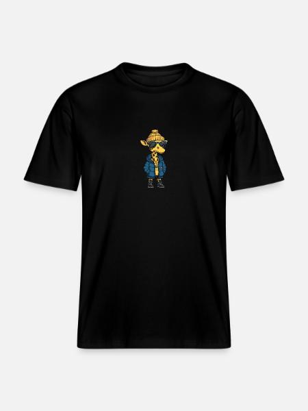 Giraffe Winter - RELAXED FIT Unisex Organic T-Shirt - Schwarz