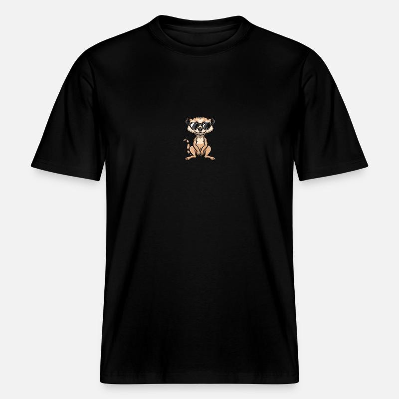 Suricate Bande dessinée cool -  T-shirt unisexe RELAXED FIT en coton bio - noir