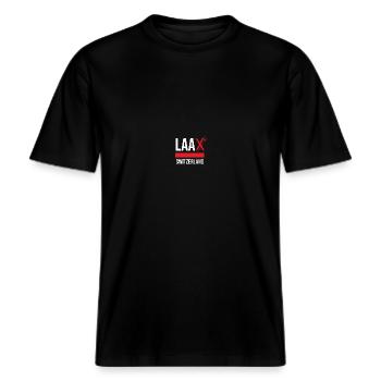 Laax Skier Felpa con cappuccio pullover -  Maglietta ecologica Unisex RELAXED FIT - nero - Fronte - Alina (178cm) & Michal (187cm)