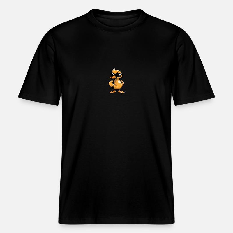Bande dessinée cool de canard -  T-shirt unisexe RELAXED FIT en coton bio - noir