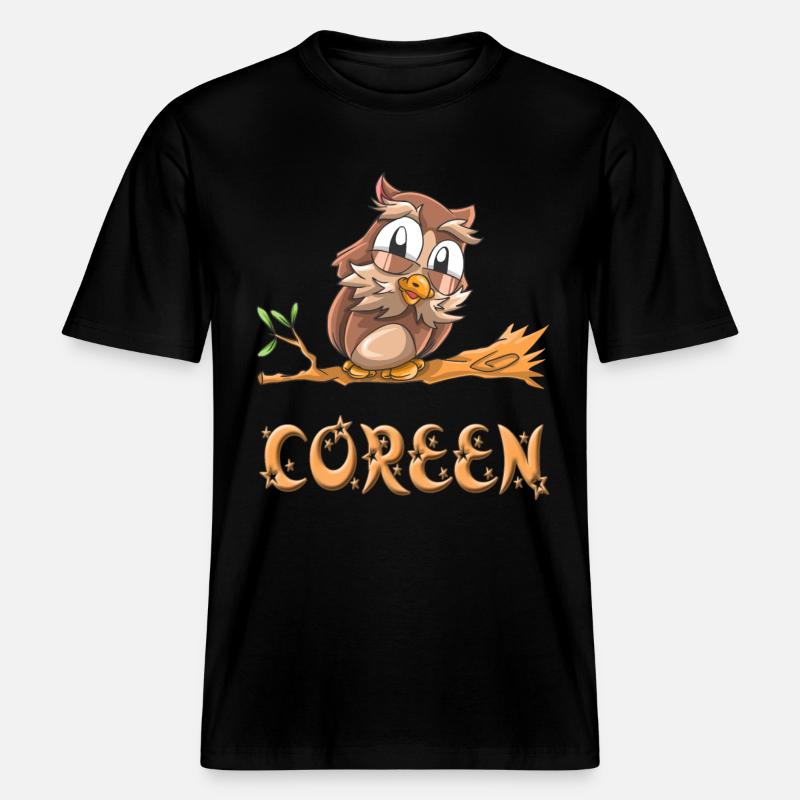 Eule Coreen -  RELAXED FIT Unisex Organic T-Shirt - Schwarz