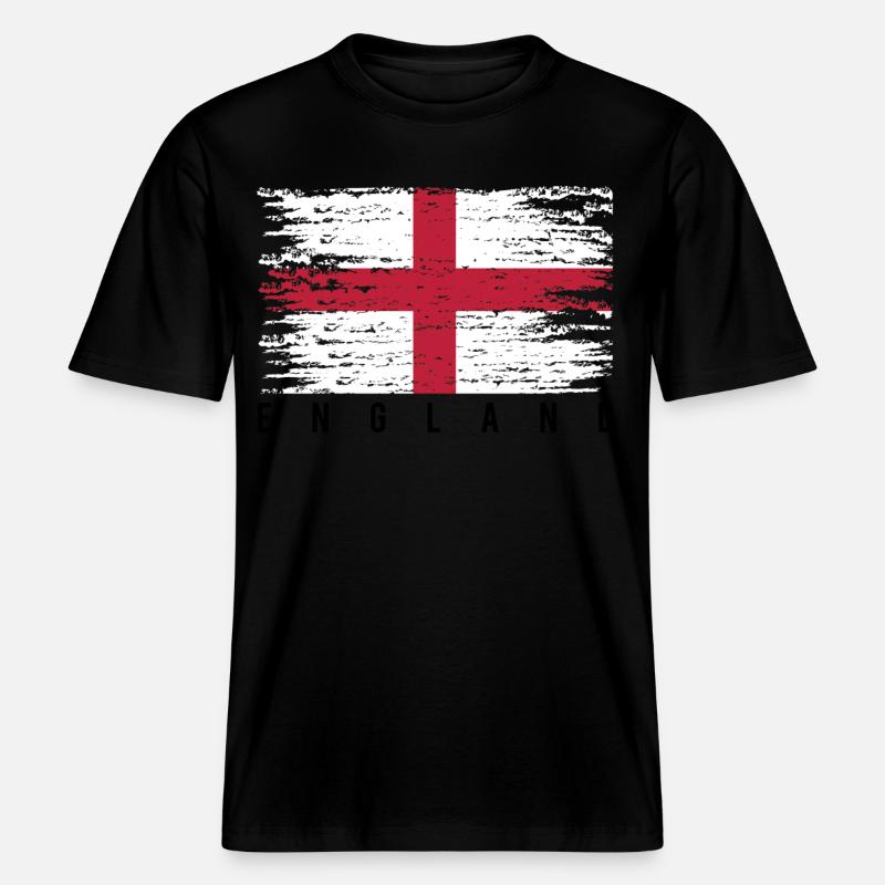 Englisches Kreuz mit Strähnen -  RELAXED FIT Unisex Organic T-Shirt - Schwarz