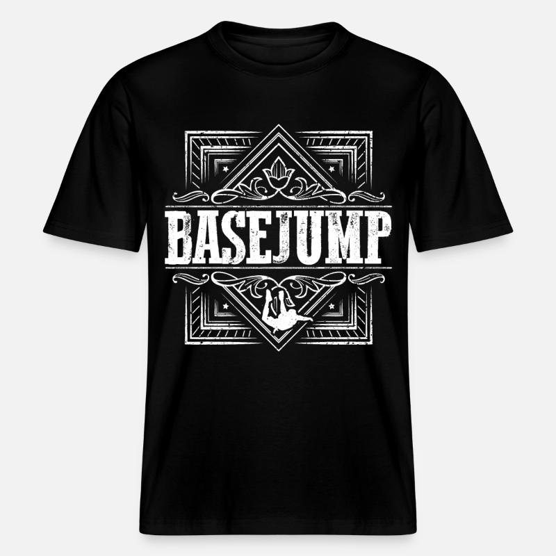 Basejump - Base Jump - Base jumping - T-shirt unisexe RELAXED FIT en coton bio - noir