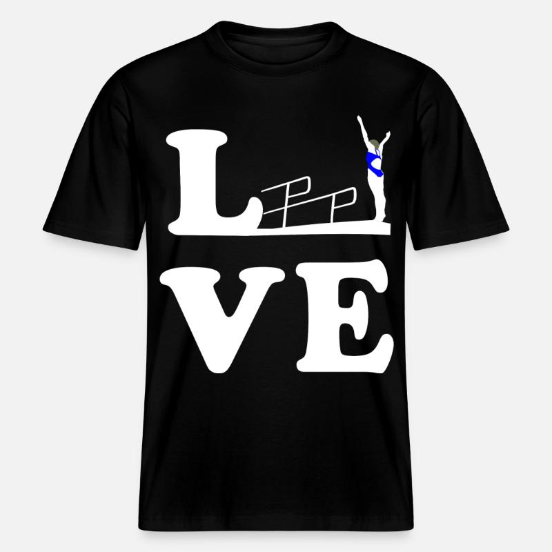 Plongée Plongée Plongée LOVE - T-shirt unisexe RELAXED FIT en coton bio - noir
