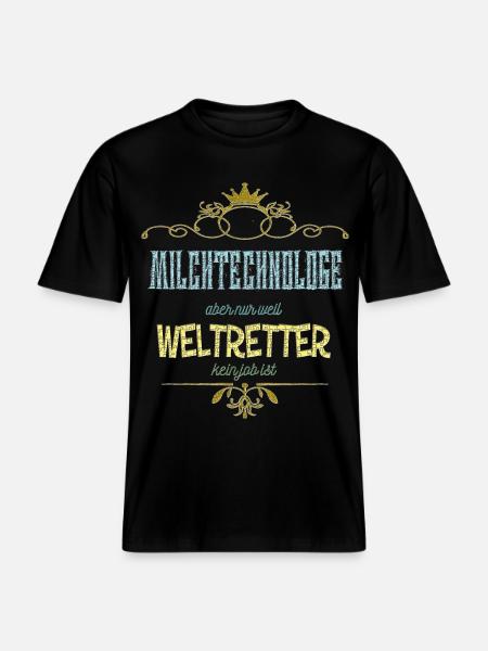 Milchtechnologe Weltretter -  RELAXED FIT Unisex Organic T-Shirt - Schwarz