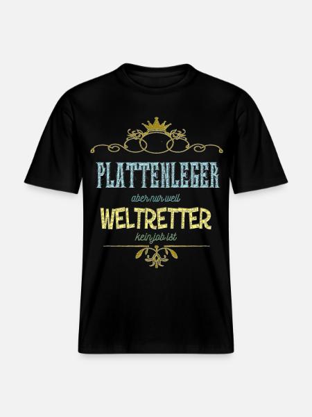 Plattenleger Weltretter -  RELAXED FIT Unisex Organic T-Shirt - Schwarz