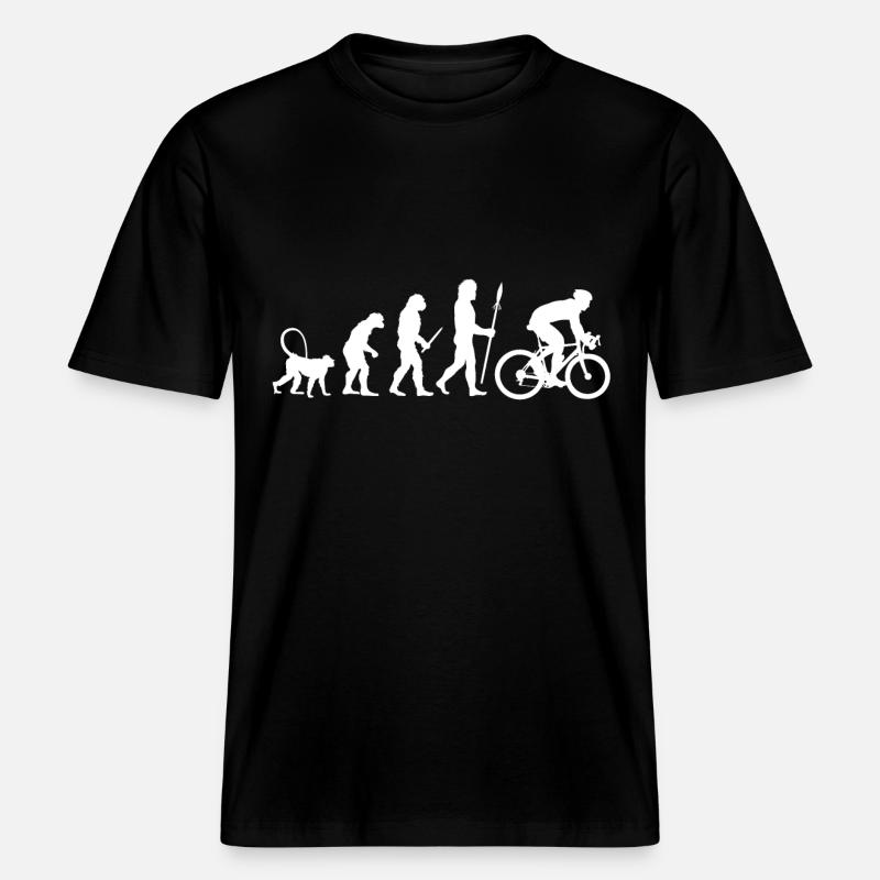 Evolution Radfahrer -  RELAXED FIT Unisex Organic T-Shirt - Schwarz