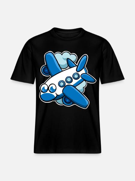 airplane - RELAXED FIT Unisex Organic T-Shirt - black