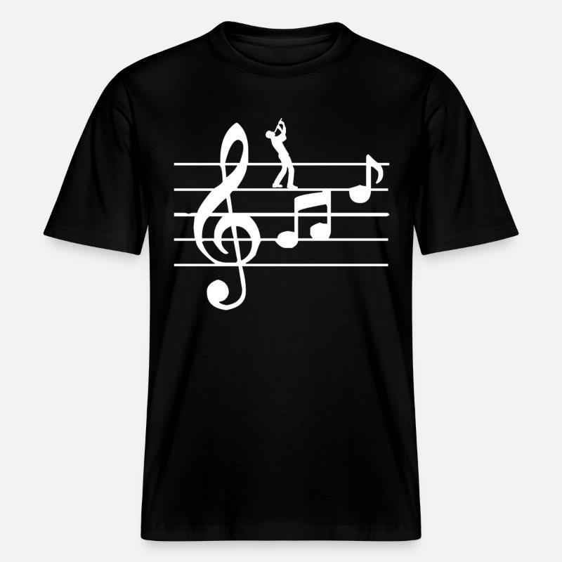 Instruments à vent pour flûte -  T-shirt unisexe RELAXED FIT en coton bio - noir