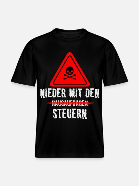 Nieder mit den Steuern - RELAXED FIT Unisex Organic T-Shirt - Schwarz