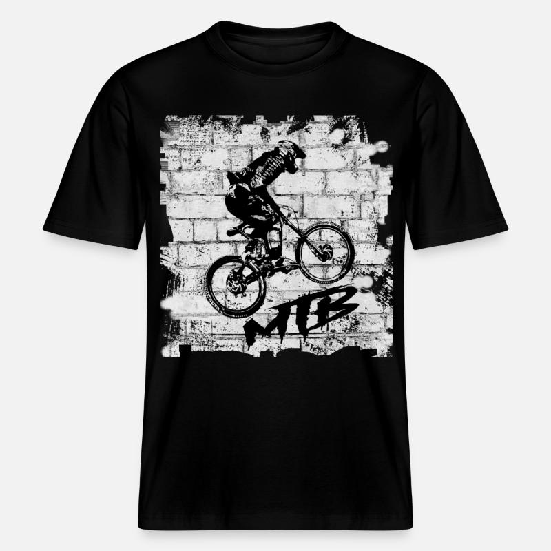 Vélo VTT - T-shirt unisexe RELAXED FIT en coton bio - noir