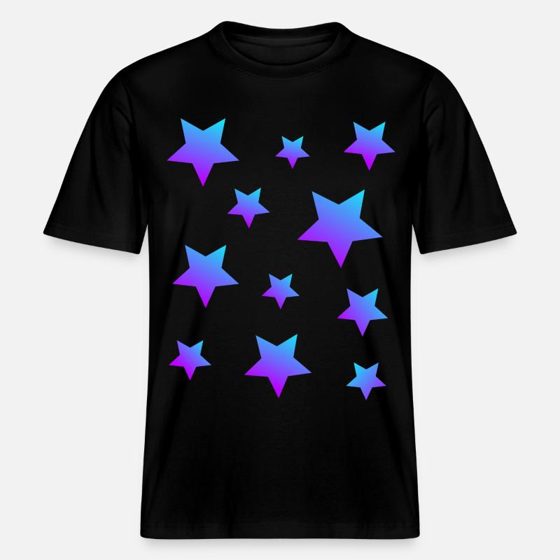 Star Star Pack Bleu-Violet - T-shirt unisexe RELAXED FIT en coton bio - noir
