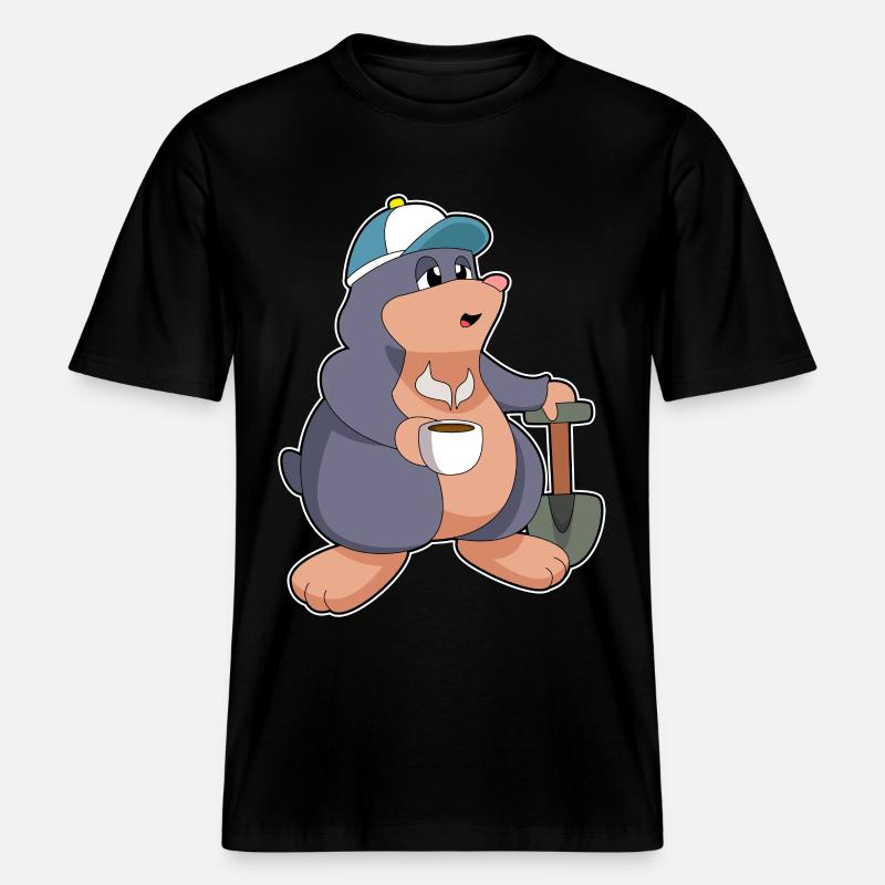 Mole Shovel Café -  T-shirt unisexe RELAXED FIT en coton bio - noir