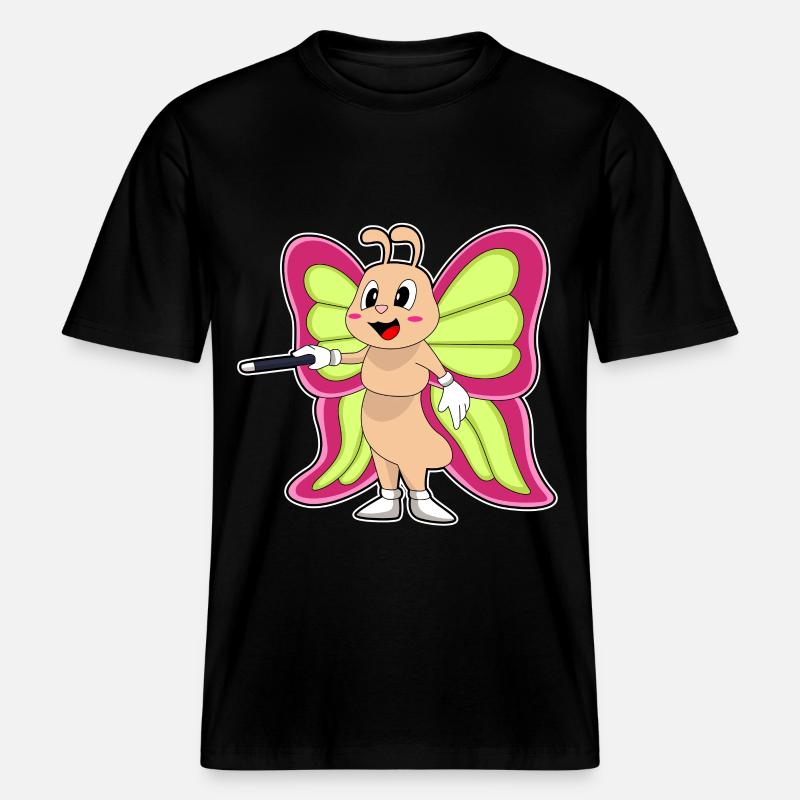 Baguette papillon -  T-shirt unisexe RELAXED FIT en coton bio - noir