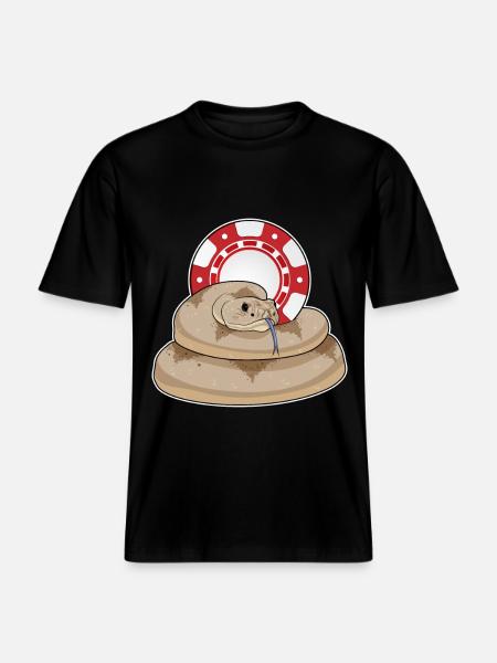 Snake Poker Poker Chips -  RELAXED FIT Unisex Organic T-Shirt - black