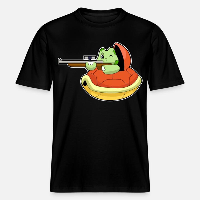 Fusil de sniper Turtle -  T-shirt unisexe RELAXED FIT en coton bio - noir