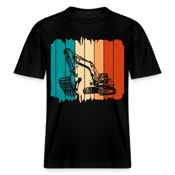 Bagger -  RELAXED FIT Unisex Organic T-Shirt - Schwarz - Vorne - Alina (178cm) & Michal (187cm)