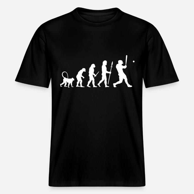 Evolution des Baseball - RELAXED FIT Unisex Organic T-Shirt - Schwarz