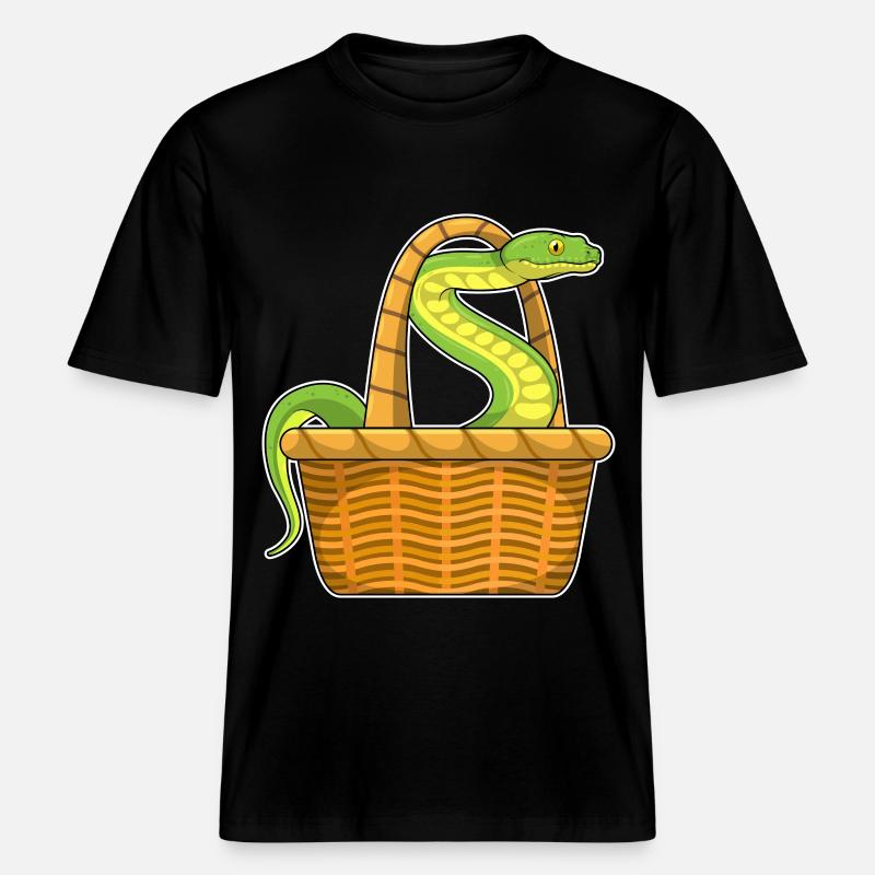 Panier serpent -  T-shirt unisexe RELAXED FIT en coton bio - noir