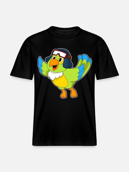 Parrot Pilot Pilot Cap - RELAXED FIT Unisex Organic T-Shirt - black