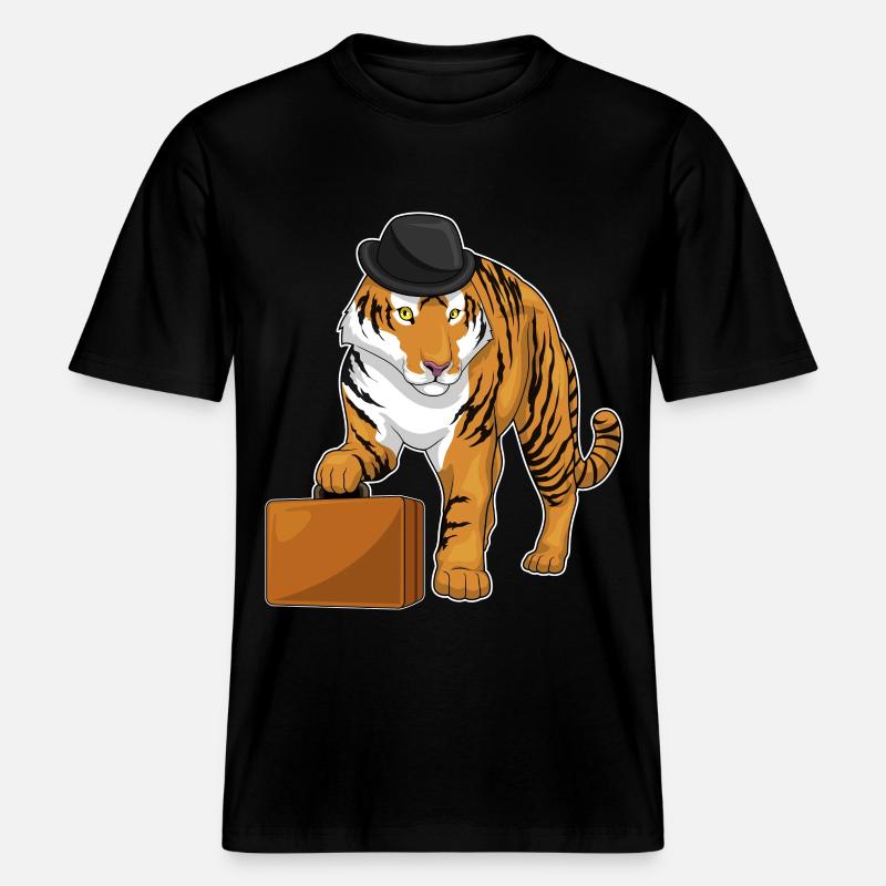 Porte-documents Tiger -  T-shirt unisexe RELAXED FIT en coton bio - noir