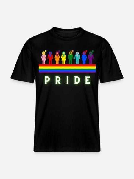 Pride Rainbow LGBTQ Diversity Design - RELAXED FIT Unisex Organic T-Shirt - black