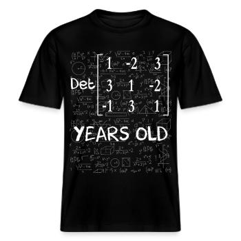 39. Geburtstag 39 Jahre Matrixdeterminante -  RELAXED FIT Unisex Organic T-Shirt - Schwarz - Vorne - Alina (178cm) & Michal (187cm)