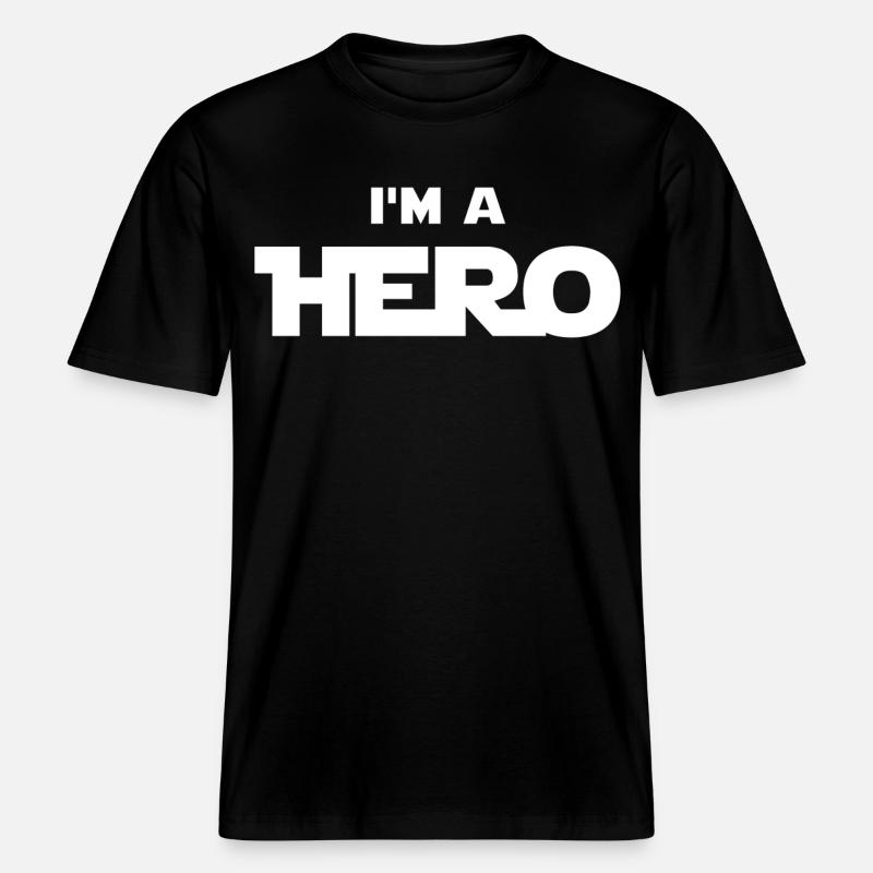 Ich bin ein Held (weiß) - RELAXED FIT Unisex Organic T-Shirt - Schwarz