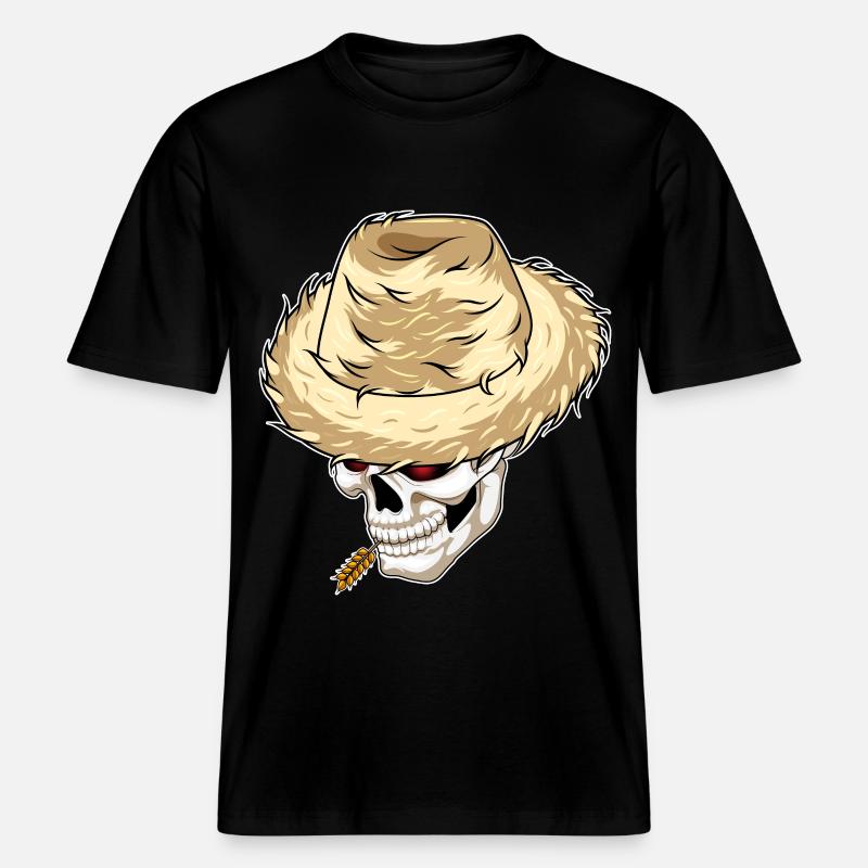 Skull Farmer Blé -  T-shirt unisexe RELAXED FIT en coton bio - noir