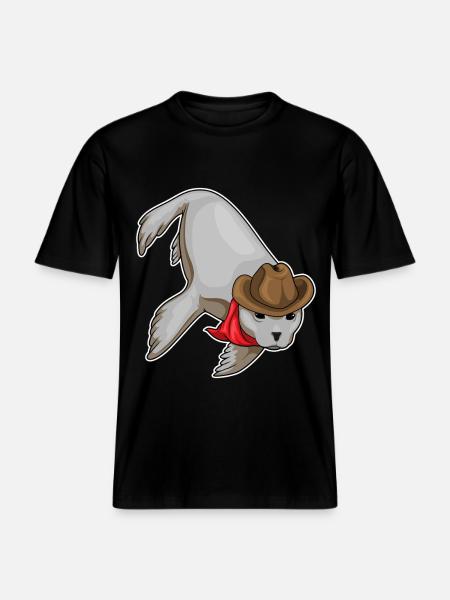 Chapeau de cowboy de phoque - T-shirt unisexe RELAXED FIT en coton bio - noir
