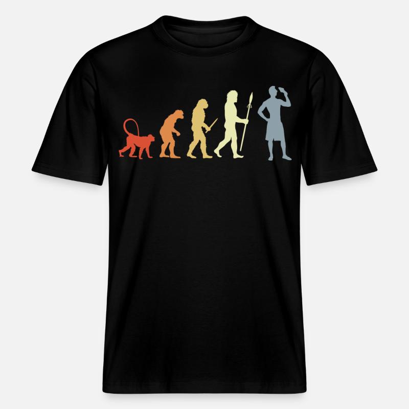 Evolution Amateurs de crème glacée -  T-shirt unisexe RELAXED FIT en coton bio - noir